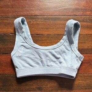 Darc Sport Light Blue Ribbed Crop Sports Bra
